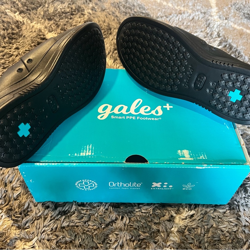 Gales+ Smart PPE Footwear ‘Ortholite’ Black Slip-On Shoes